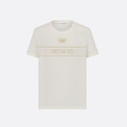 Gold Tone Logo Embroidered Butterfly T-Shirt
