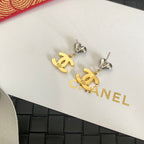 Electroplating Double Color Matching Heart Earrings