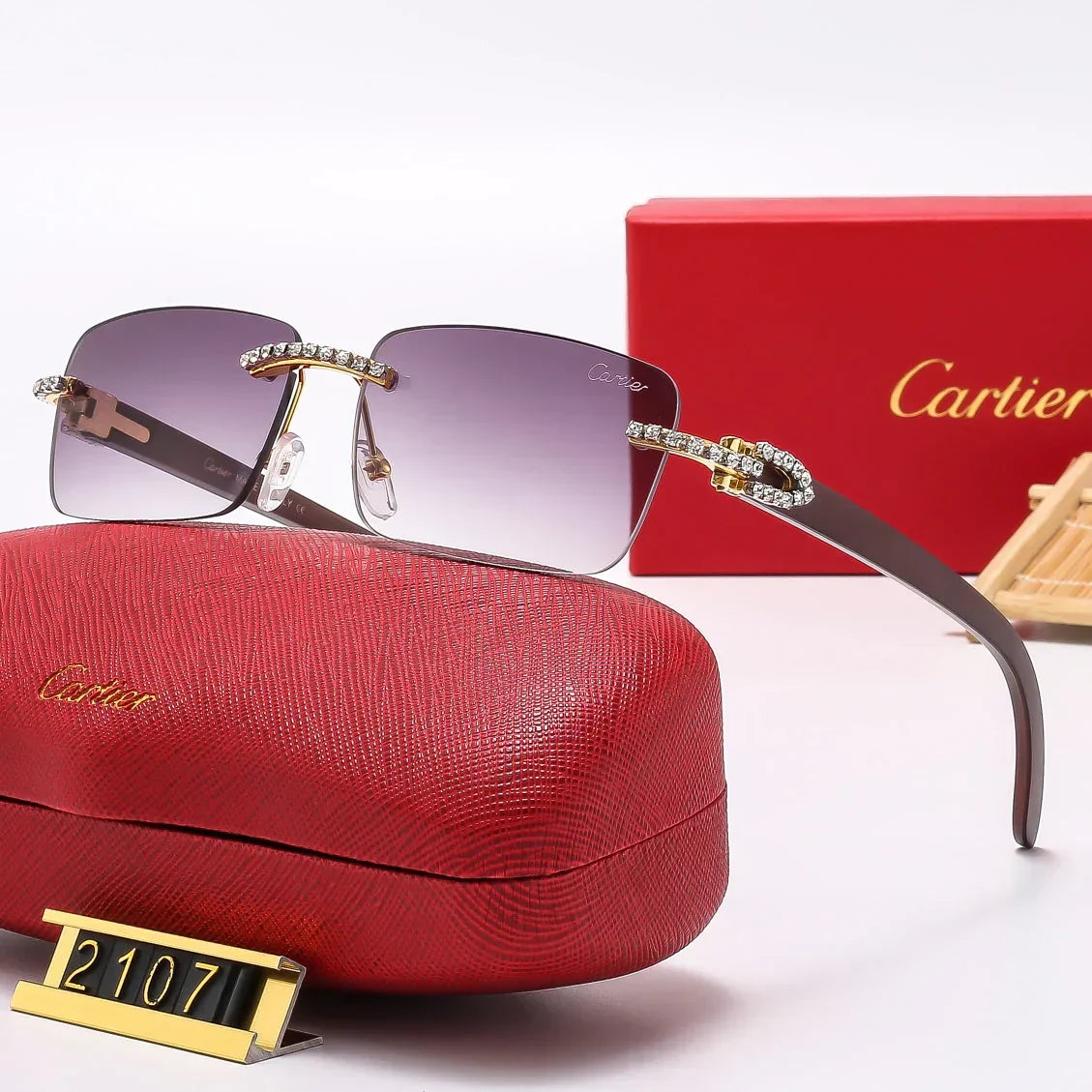6 Colors Diamond Frameless Sunglasses 2107