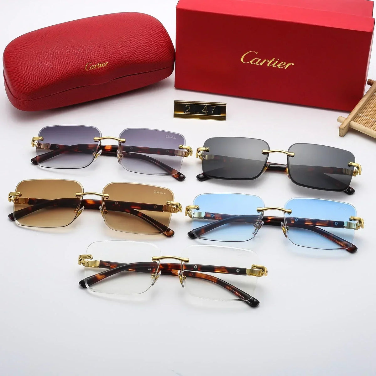 Fashion  frameless square sunglasses 2247