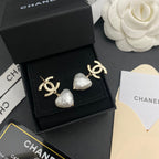 Pearl Heart Drop Earrings