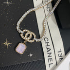 Elegant Square Crystal Diamond Necklace