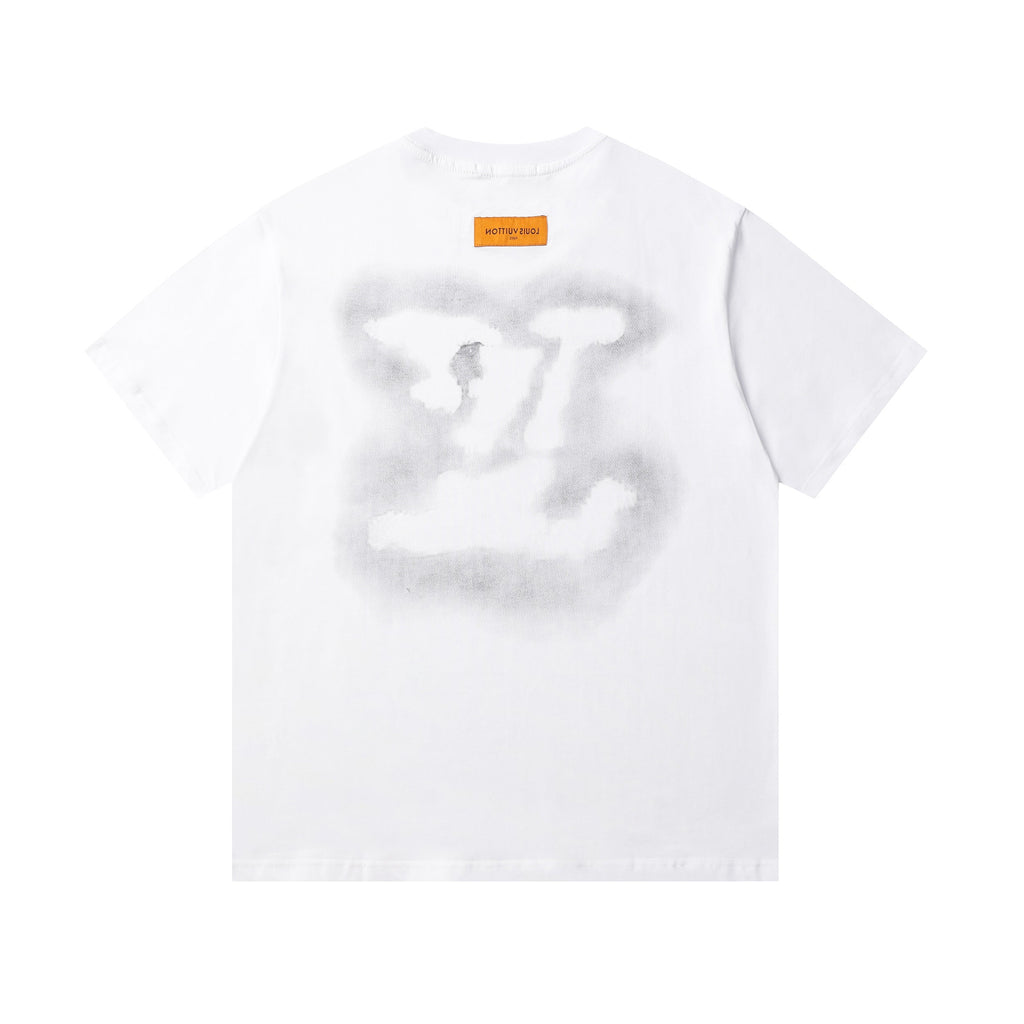 Lnk-dyed printed T-shirt