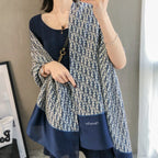Double-Sided Vintage Pattern Silk Scarf