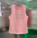 Pink SECOND-HAND STYLE VINTAGE HOT DIAMOND SLEEVELESS VEST T-SHIRT