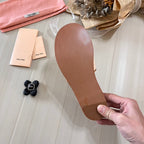 Raffia Textured Fabric Flat Shoes