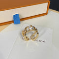 Round Pearl Logo Open Ring