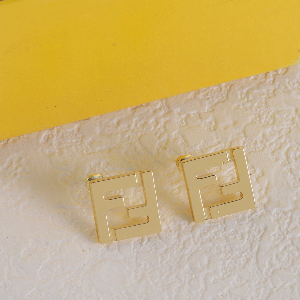 Interlocking F Metal Earrings
